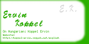 ervin koppel business card